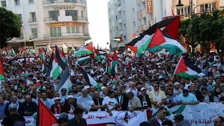 Moroccans march in pro-Palestinian rally