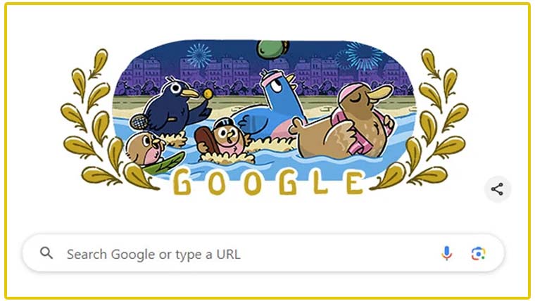 گوگل بھی پیرس اولمپکس کے رنگ میں رنگ گیا، ڈوڈل تبدیل