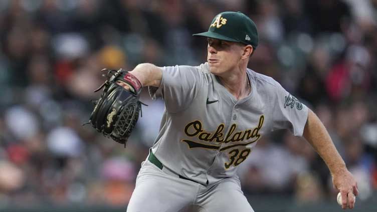 Sears pitches 7 shutout innings, Athletics hit 4 homers in 5-2 win over Giants