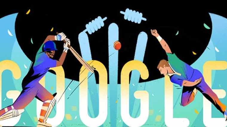 گوگل کا ٹی ٹوئنٹی ورلڈ کپ کی مناسبت سے ڈوڈل تبدیل