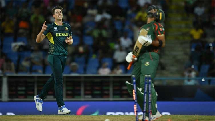 Australia win rain-hit match under DLS as Cummins hat-trick hold Bangladesh