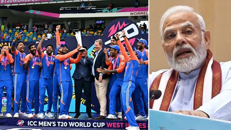 ٹی 20 ورلڈ کپ جیتنے پر نریندر مودی کی بھارتی ٹیم کو مبارکباد