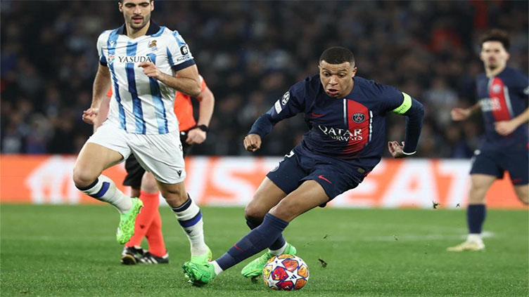 Mbappe double fires PSG past Real Sociedad to Champions League quarters