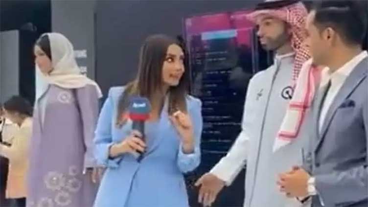 It looks male robot 'harassing' female reporter but it is not so
