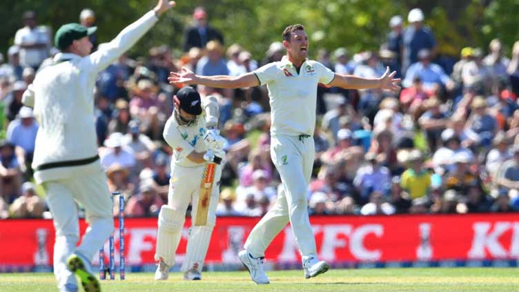 Hazlewood's five-wicket haul restricts New Zealand to 162 all out at tea