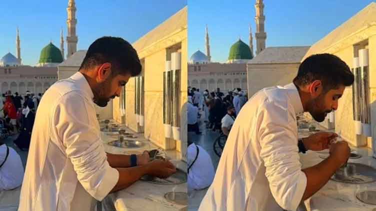 Babar Azam shows reverence during visit to Prophet's Mosque in Medina