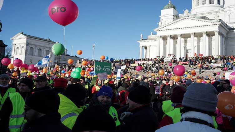 Finnish unions extend strikes over labour reforms by another week