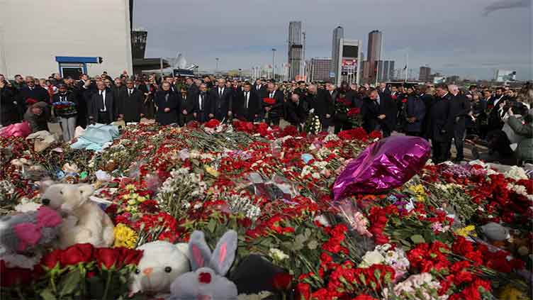 Foreign diplomats lay flowers in memory of Russia's concert hall attack victims
