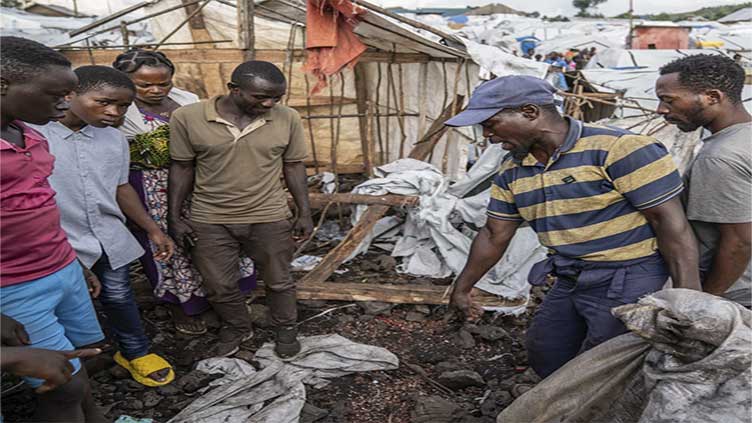 Bomb kills 5 people, including children, at a refugee camp in eastern Congo