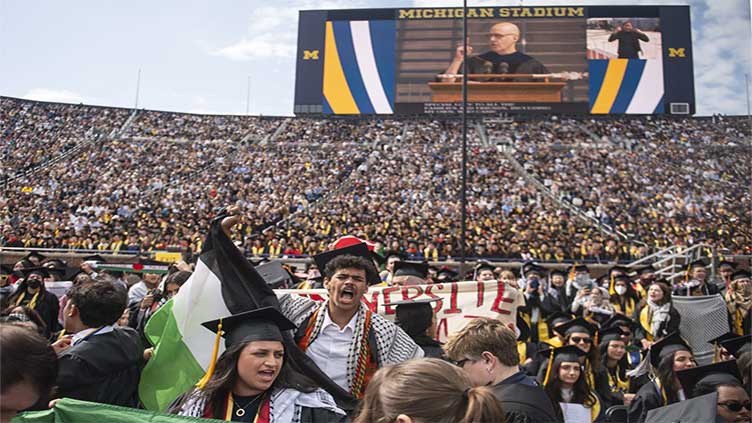 A look at commencement ceremonies as US campuses are roiled by protests over the Israel-Hamas war