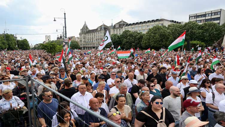 Thousands protest against Hungary's Orban in ruling party stronghold