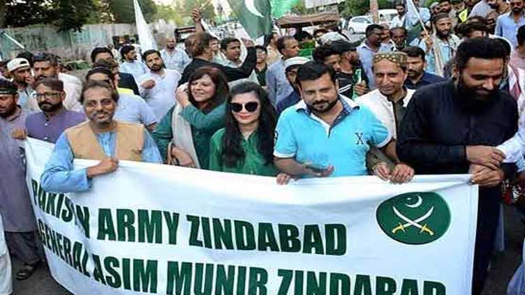 Rallies held in favour of army in Sindh 
