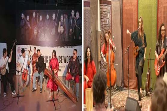 کراچی :امریکی میوزک بینڈ کی ورکشاپس، ملی نغمہ ’دل دل پاکستان‘ گا کر خوب داد سمیٹی