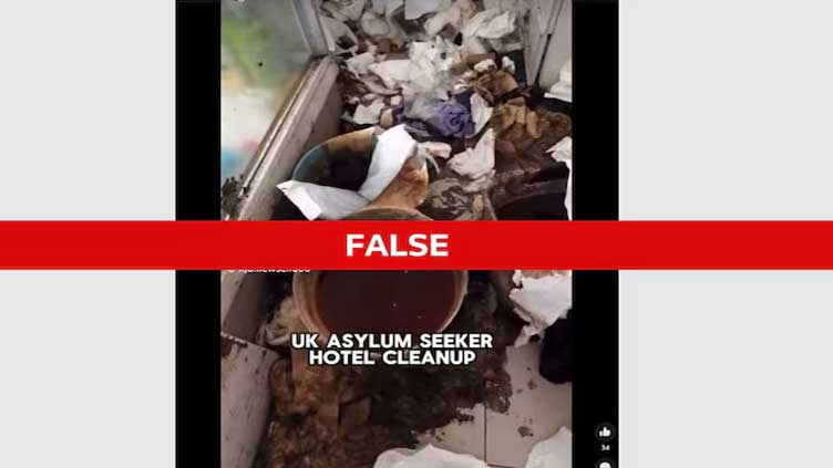 Bathroom cleanup clip falsely said to be UK asylum seeker hotel