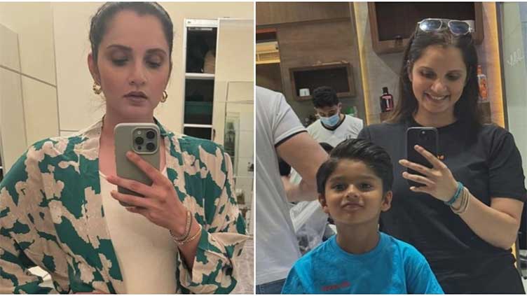 Sania seems happy as she shares nameplate for her house with son Izhaan