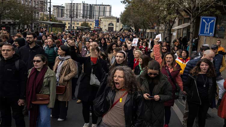 Activists rally in Belgrade to protest railway station disaster