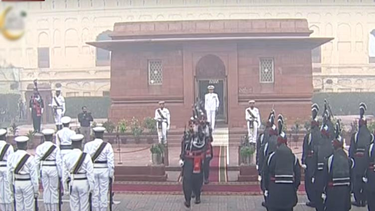 Dignified ceremony of change of guards held at Iqbal Mausoleum