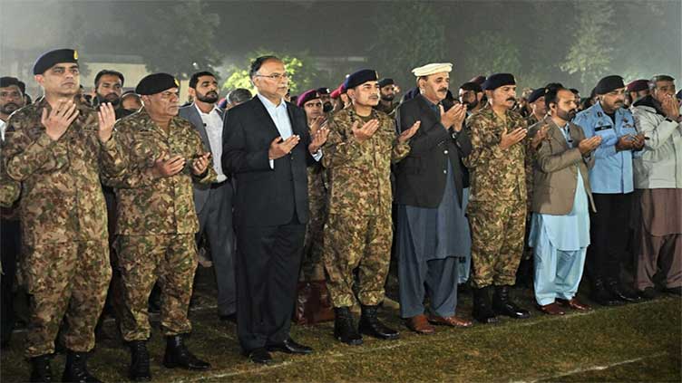 Funeral prayers for martyred Major Haseeb offered