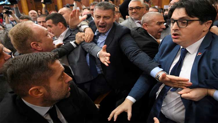 Brawl erupts in Serbian parliament