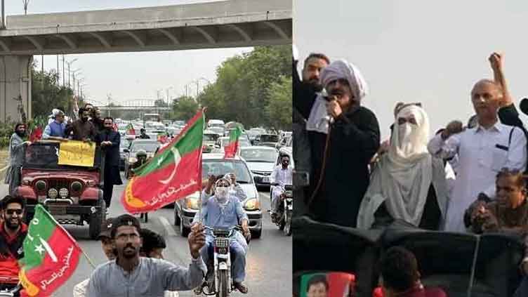 Police resolve to act as Bushra Bibi spearheads PTI convoys to D-Chowk after removing barriers