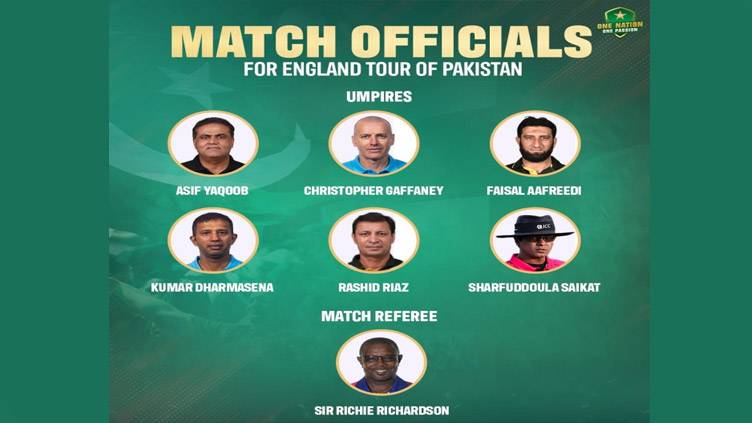 Match officials announced for Pakistan-England Test series