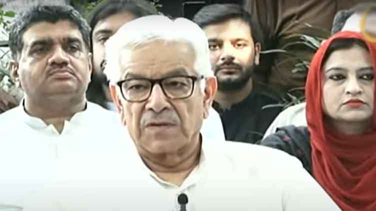 PTI hell-bent on creating chaos in capital with help of armed groups: Khawaja Asif