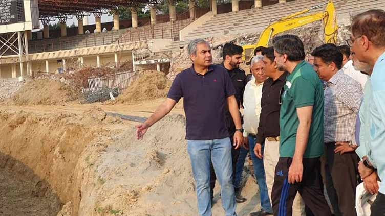 Fast progress on Gaddafi Stadium upgrade project, PCB Chairman inspects work