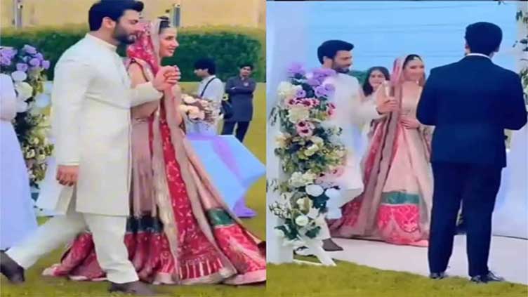 Internet goes into overdrive with sight of Mahira, Fawad in bridal attire