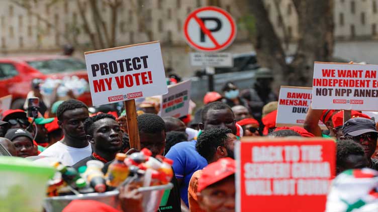 Ghana opposition holds protests against alleged voting isues