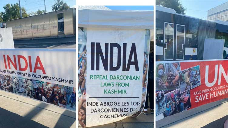 Kashmiris protest against Indian atrocities outside UN in Geneva