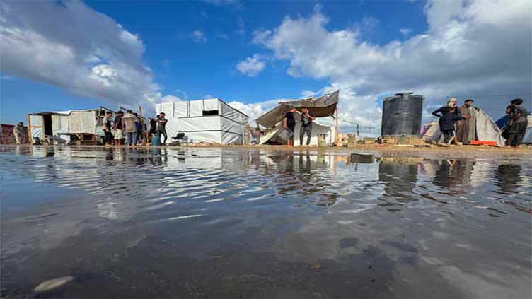 Israel strikes Gaza as heavy rain worsens misery of displaced Palestinians