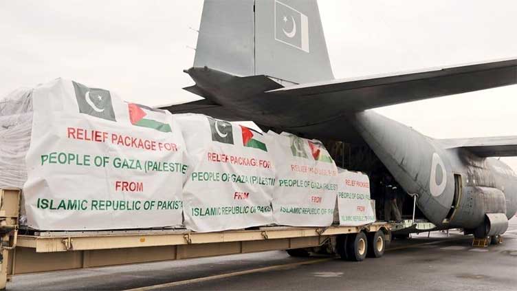 Pakistan dispatches 10th relief consignment for Palestine