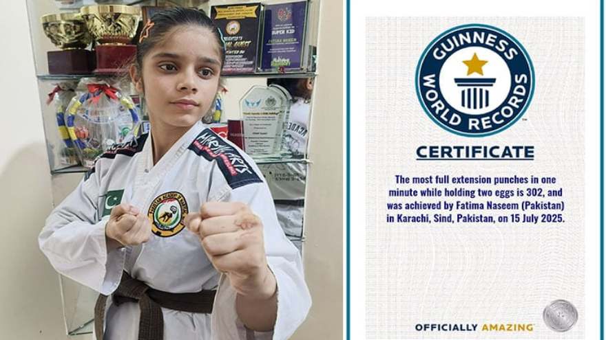 Pakistan's Fatima Naseem punches her way to sixth Guinness World Record