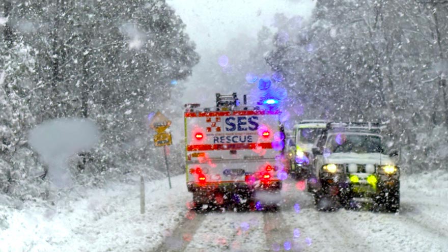 Australian towns blanketed with rare snow in wild weather