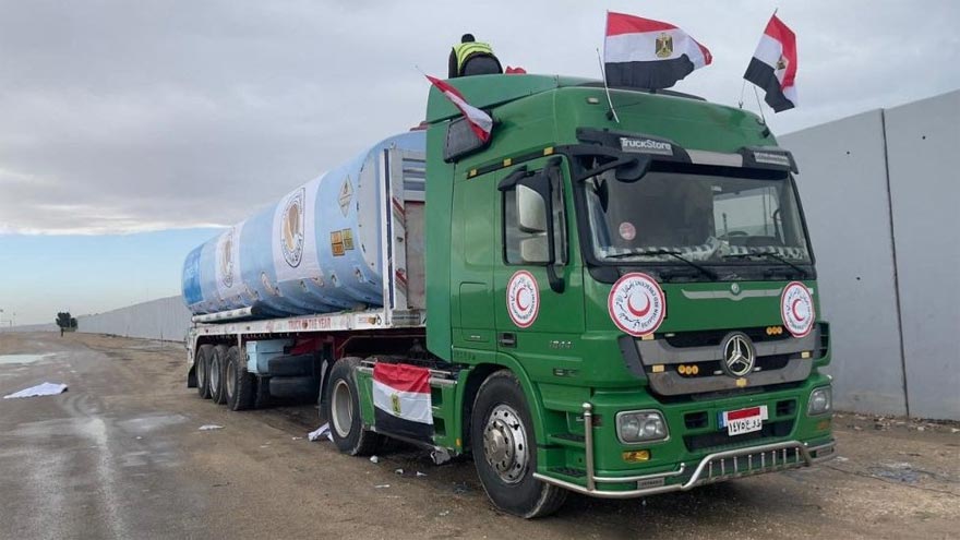 Egypt's state-affiliated TV says two fuel trucks set to enter Gaza