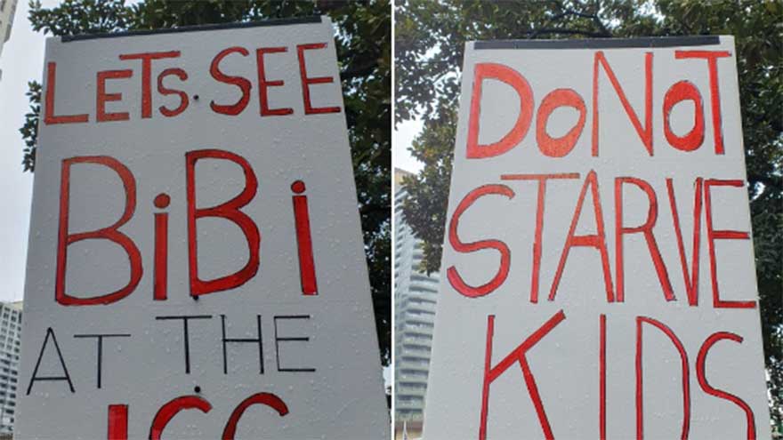 Assange joins pro-Palestinian protest on Sydney Harbour Bridge
