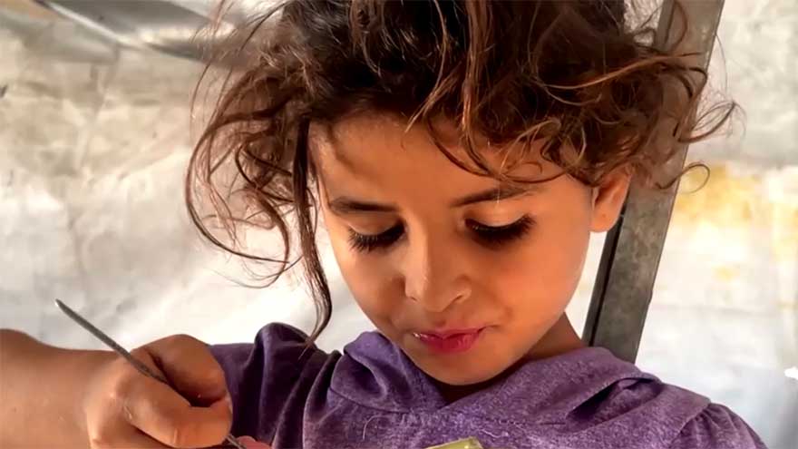 Palestinian mother recounts struggle to get food aid to four hungry children