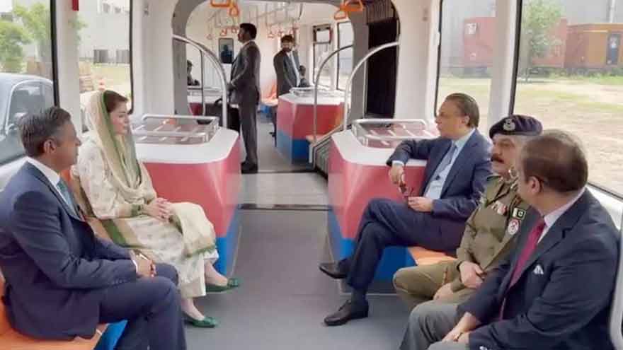 CM Maryam takes test ride on Pakistan's first urban electric train