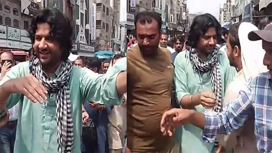 Fans pop up to have glimpse of Imran Ashraf during shoot in Faisalabad