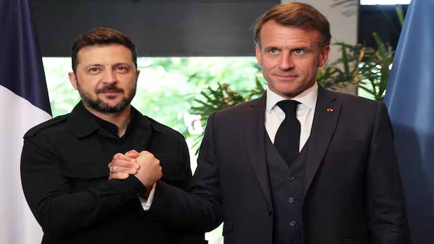 Ukraine's future cannot be decided without Ukrainians, France's Macron says