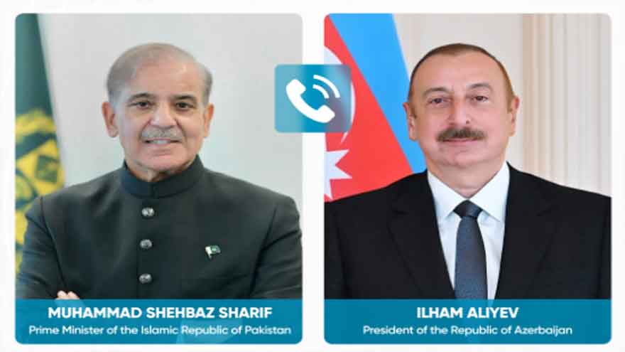 Azerbaijan president thanks PM Shehbaz for Pakistan's support on Karabakh issue