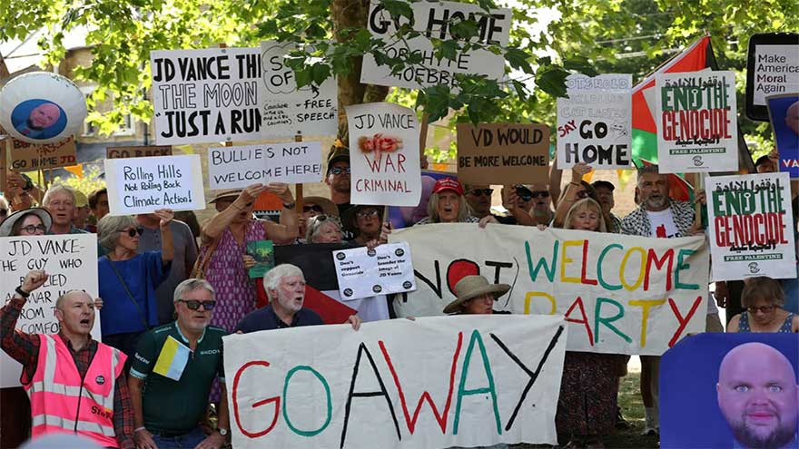 'Not welcome': English town protests against JD Vance's holiday