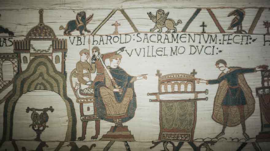With the Bayeux Tapestry that tells of their long rivalry, France and Britain are making nice