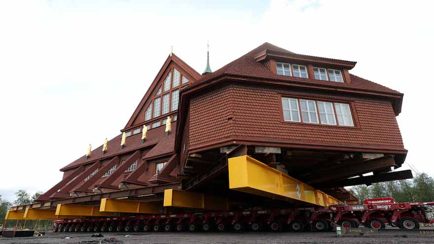 Wooden church sets off on slow Swedish road trip to escape mining subsidence