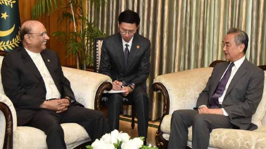 President Zardari reaffirms 'Iron brotherhood' in talks with China's Wang Yi