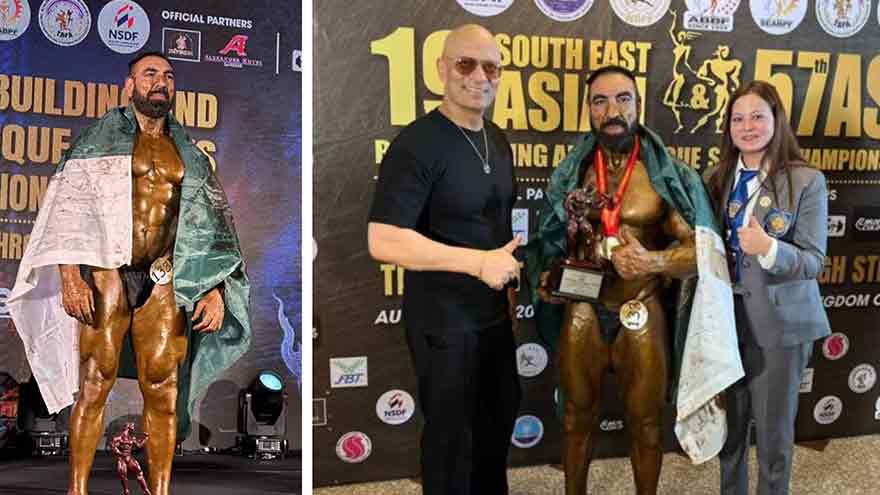 Pakistan's 53-year-old Ijaz wins gold at Asian Bodybuilding Championships