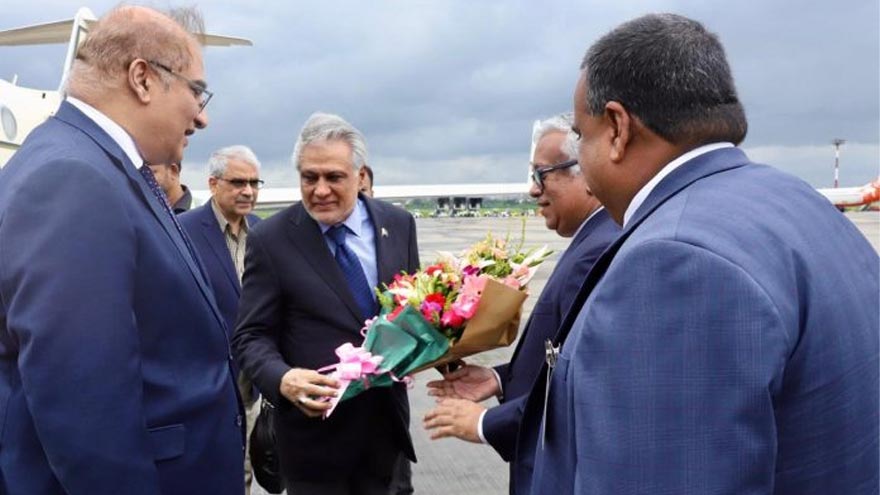 FM Ishaq Dar arrives in Dhaka on first official visit