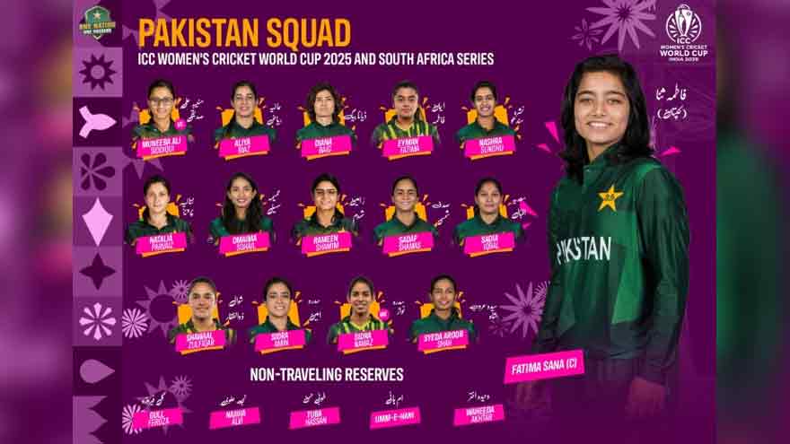 Fatima Sana to lead Pakistan as squad for ODI World Cup 2025 announced