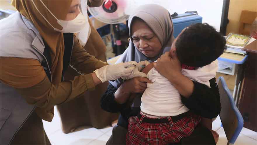 Indonesia launches a measles vaccination campaign after 17 die in an outbreak