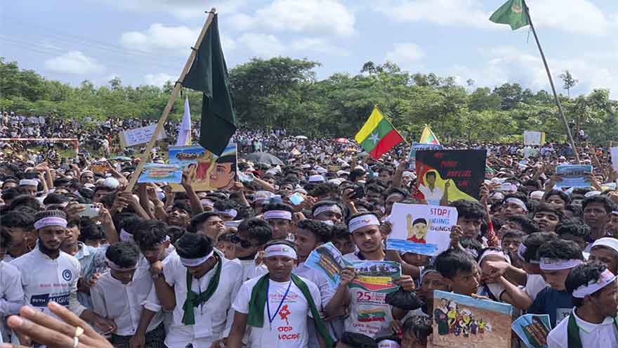 Rohingya refugees in Bangladesh demand safe return to Myanmar on 8th anniversary of exodus 